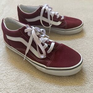Vans, Burgundy, Size 6.5 Juniors (8 Women’s)